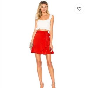 Superdown Patricia Wrap Skirt- Red- Sz Small
